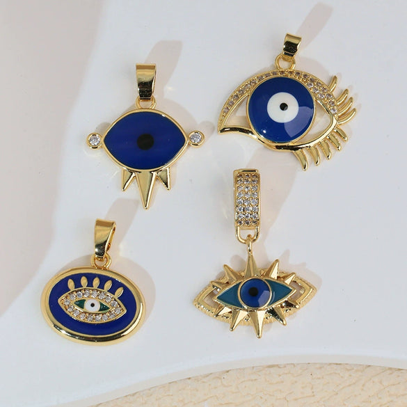 Necklace Pendant Copper Evil Eye Geometric Heart Shape Cartoon Characters Electroplating For Female