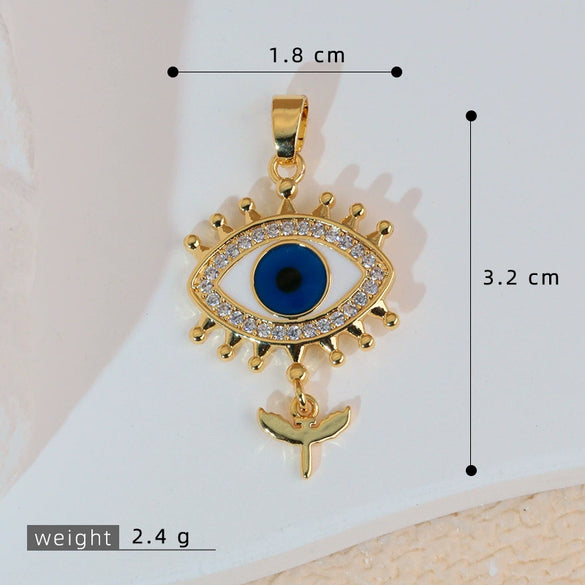 Necklace Pendant Copper Evil Eye Geometric Heart Shape Cartoon Characters Electroplating For Female