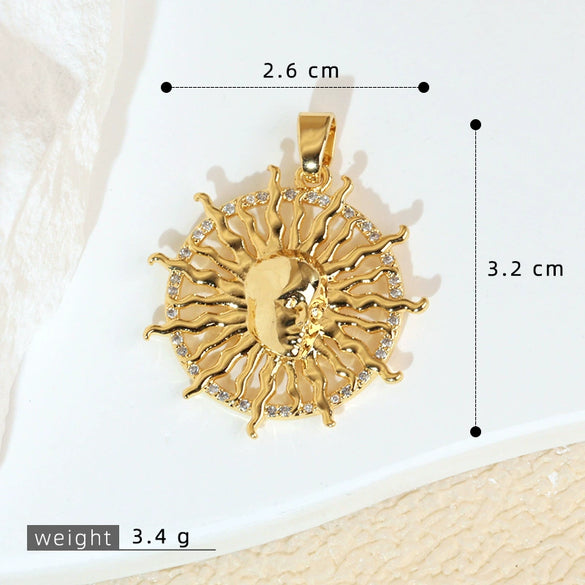 Necklace Pendant Copper Geometric Style Electroplating Twocolor Eightpointed Star