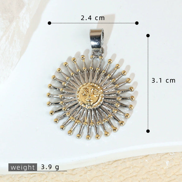 Necklace Pendant Copper Geometric Style Electroplating Twocolor Eightpointed Star