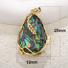 Necklace Pendant Copper Goldplated Abalone Shell Baroque Style Water Drops Leaves Wheat Ears Colorpreserving