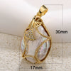 Necklace Pendant Copper Goldplated Abalone Shell Baroque Style Water Drops Leaves Wheat Ears Colorpreserving