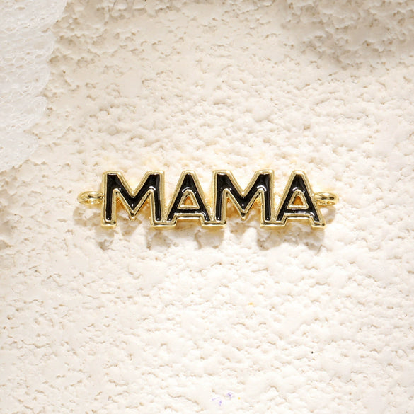 Necklace Pendant Copper Heart Shape Dripping Oil Sweet Style English Letter Accessories