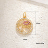 Necklace Pendant Copper Heart Shape Dripping Oil Sweet Style English Letter Accessories