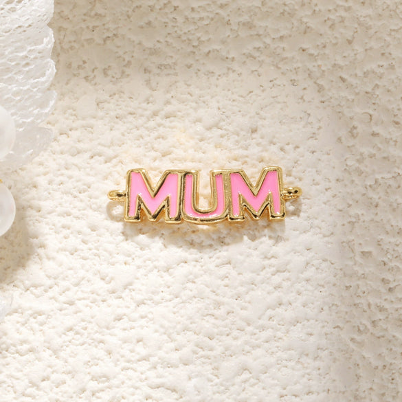 Necklace Pendant Copper Heart Shape Dripping Oil Sweet Style English Letter Accessories