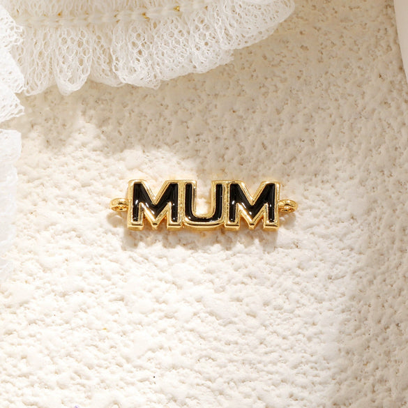 Necklace Pendant Copper Heart Shape Dripping Oil Sweet Style English Letter Accessories