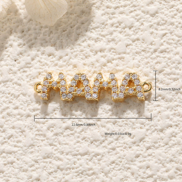 Necklace Pendant Copper Heart Shape Dripping Oil Sweet Style English Letter Accessories