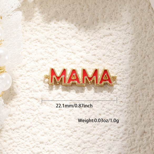 Necklace Pendant Copper Heart Shape Dripping Oil Sweet Style English Letter Accessories