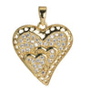 Necklace Pendant Copper Heartshaped 18K Gold Plated With Diamond And Zircon