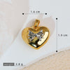 Necklace Pendant Copper Heartshaped 18K Gold Plated With Diamond And Zircon
