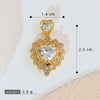 Necklace Pendant Copper Heartshaped 18K Gold Plated With Diamond And Zircon
