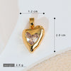 Necklace Pendant Copper Heartshaped 18K Gold Plated With Diamond And Zircon