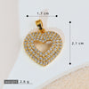 Necklace Pendant Copper Heartshaped 18K Gold Plated With Diamond And Zircon