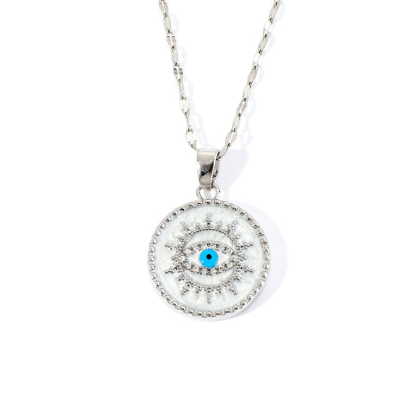 Necklace Pendant Copper Inlaid Zircon Devil's Eye Geometric Heart Shape Electroplating Women's Jewelry