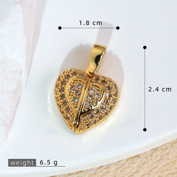Necklace Pendant Copper Microinlaid Zircon Love Wings Electroplating Animal Zodiac Geometric Shapes Jewelry Accessories
