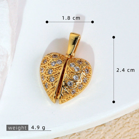 Necklace Pendant Copper Microinlaid Zircon Love Wings Electroplating Animal Zodiac Geometric Shapes Jewelry Accessories