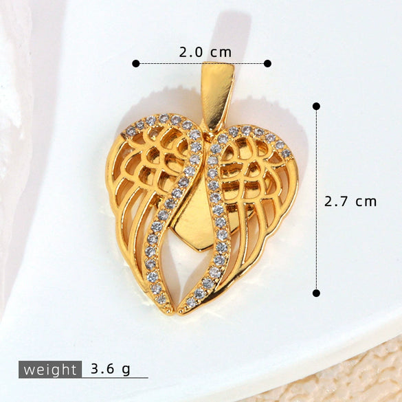 Necklace Pendant Copper Microinlaid Zircon Love Wings Electroplating Animal Zodiac Geometric Shapes Jewelry Accessories