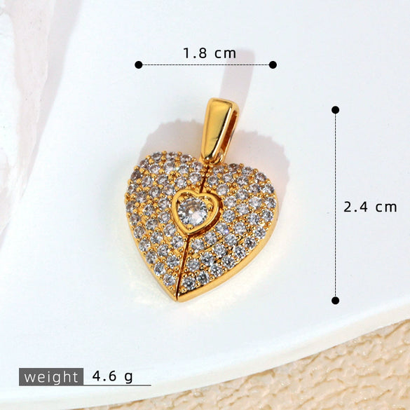 Necklace Pendant Copper Microinlaid Zircon Love Wings Electroplating Animal Zodiac Geometric Shapes Jewelry Accessories