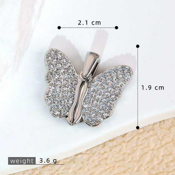 Necklace Pendant Copper Microinlaid Zircon Love Wings Electroplating Animal Zodiac Geometric Shapes Jewelry Accessories