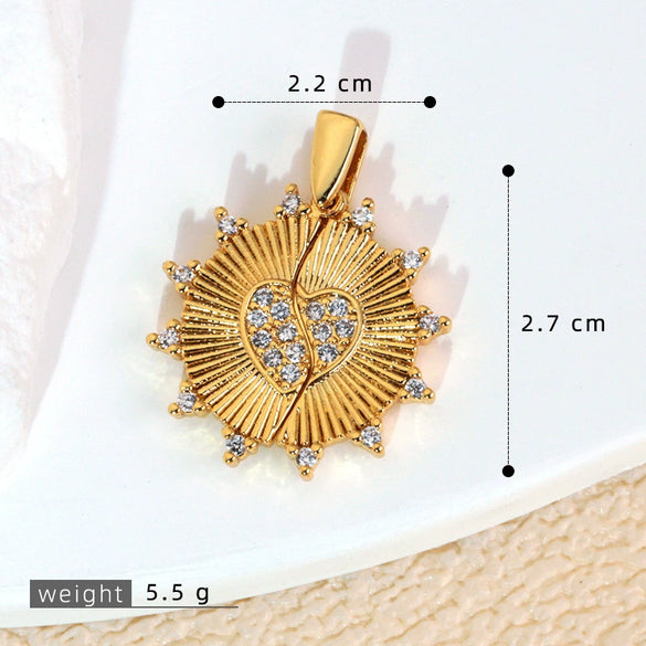 Necklace Pendant Copper Microinlaid Zircon Love Wings Electroplating Animal Zodiac Geometric Shapes Jewelry Accessories