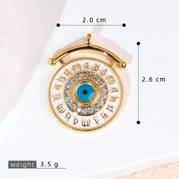 Necklace Pendant Copper Plated 18K Gold With Devil's Eye Cartoon Characters Zircon Diy Jewelry Accessories