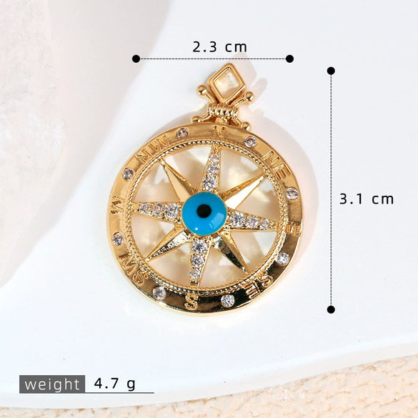 Necklace Pendant Copper Plated 18K Gold With Devil's Eye Cartoon Characters Zircon Diy Jewelry Accessories