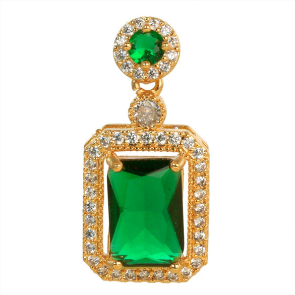 Necklace Pendant Copper Plated Real Gold Microinlaid Zircon Geometric Style Electroplating