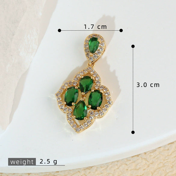 Necklace Pendant Copper Plated Real Gold Microinlaid Zircon Geometric Style Electroplating