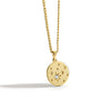 Necklace Pendant Disc Star Diamond Gold Plated Brass Retro Style