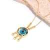 Necklace Pendant Fashion Creative Geometric Glass Eye Copper Mixed Gem Inlay 18K Gold Plated
