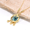 Necklace Pendant Fashion Creative Geometric Glass Eye Copper Mixed Gem Inlay 18K Gold Plated