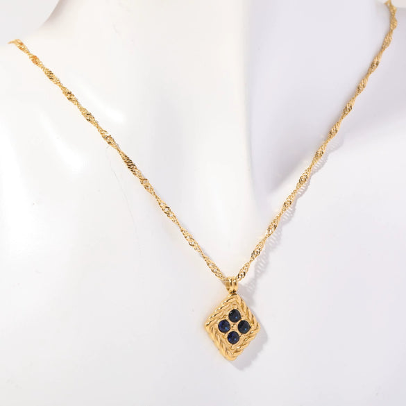 Necklace Pendant Geometric Style Titanium Steel Artificial Crystal For Women