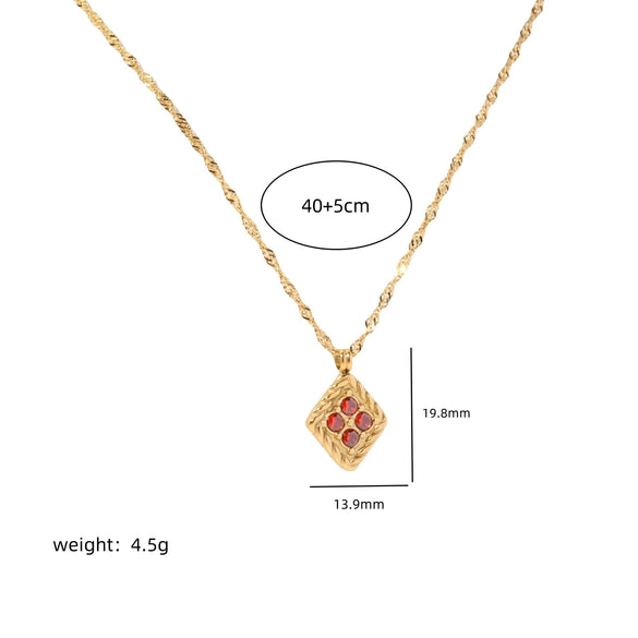 Necklace Pendant Geometric Style Titanium Steel Artificial Crystal For Women