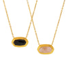 Necklace Pendant Geometric 316L Stainless Steel Black Agate Inlay Light Luxury Electroplating Jewelry