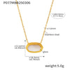 Necklace Pendant Geometric 316L Stainless Steel Black Agate Inlay Light Luxury Electroplating Jewelry