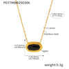 Necklace Pendant Geometric 316L Stainless Steel Black Agate Inlay Light Luxury Electroplating Jewelry