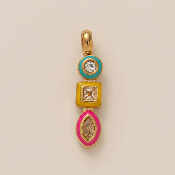Necklace Pendant Ins Style Stainless Steel Electroplating With Tape Cake Clouds Shoes Ruby Rhinestone Fries Headset Walkman Sapphire