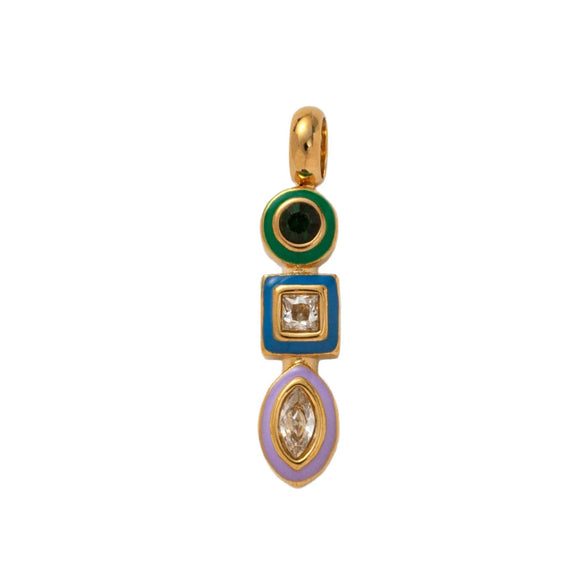 Necklace Pendant Ins Style Stainless Steel Electroplating With Tape Cake Clouds Shoes Ruby Rhinestone Fries Headset Walkman Sapphire