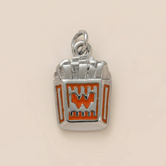 Necklace Pendant Ins Style Stainless Steel Electroplating With Tape Cake Clouds Shoes Ruby Rhinestone Fries Headset Walkman Sapphire