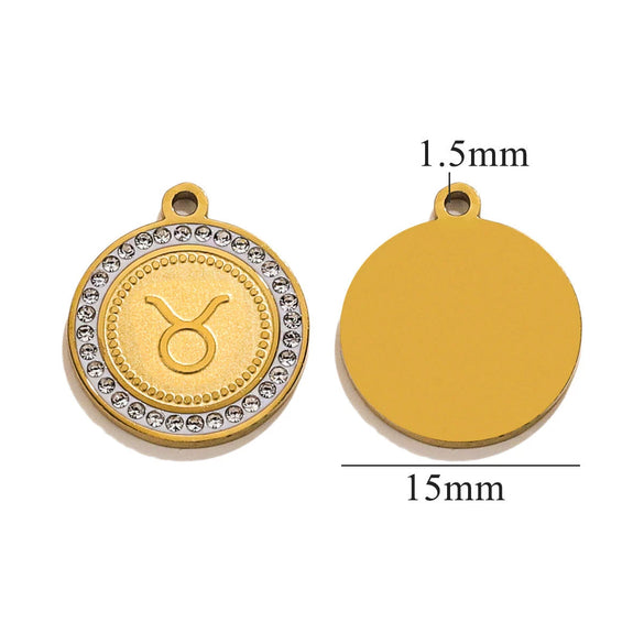 Necklace Pendant Jewelry Shell Material Inlaid With Constellation Letter Pattern Diy Handmade 18K Electroplated