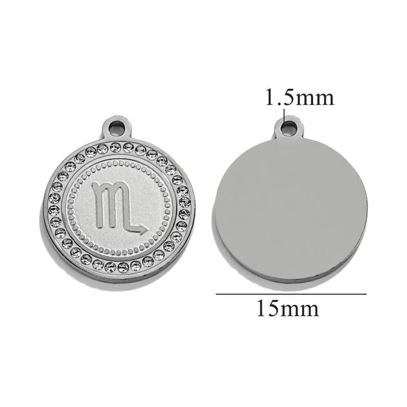 Necklace Pendant Jewelry Shell Material Inlaid With Constellation Letter Pattern Diy Handmade 18K Electroplated