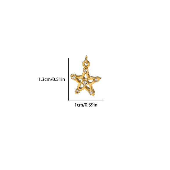 Necklace Pendant Jewelry Stainless Steel 18K Gold Inlaid White Stone Geometric Fashion Diy Handmade Accessories