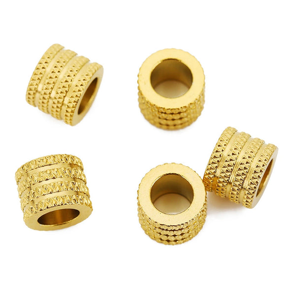 Necklace Pendant Loose Beads Stainless Steel Plaid Handmade Jewelry Accessories 18K Gold Vacuum Plated Electroplated