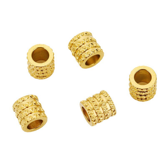 Necklace Pendant Loose Beads Stainless Steel Plaid Handmade Jewelry Accessories 18K Gold Vacuum Plated Electroplated