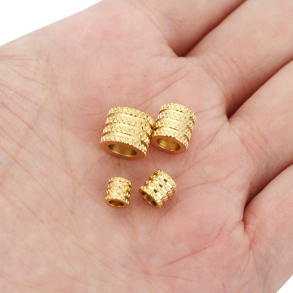 Necklace Pendant Loose Beads Stainless Steel Plaid Handmade Jewelry Accessories 18K Gold Vacuum Plated Electroplated