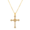 Necklace Pendant Micro Inlaid Zircon Cross Copper Alloy Geometric Electroplating For Women