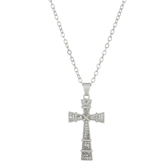 Necklace Pendant Micro Inlaid Zircon Cross Copper Alloy Geometric Electroplating For Women