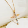 Necklace Pendant Micro Inlaid Zircon Cross Copper Alloy Geometric Electroplating For Women