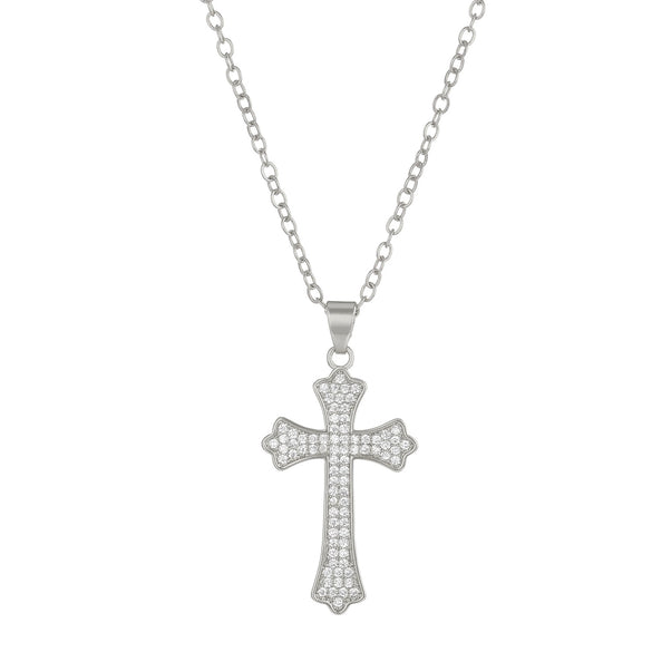 Necklace Pendant Micro Inlaid Zircon Cross Copper Alloy Geometric Electroplating For Women