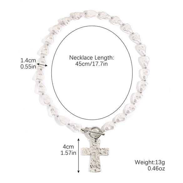 Necklace Pendant Mosaic Rose Cross Zinc Alloy Crystal Beaded Electroplating Simple Irregular
